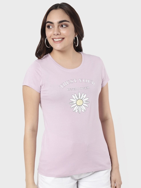 

R&B Women Purple Typography T-shirt