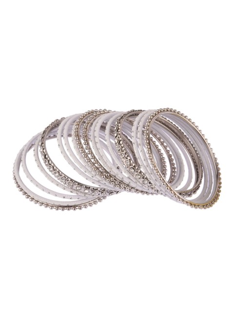 

Efulgenz Women Set of 2 Grey Traditional Crystal Classic Fashion Bangles