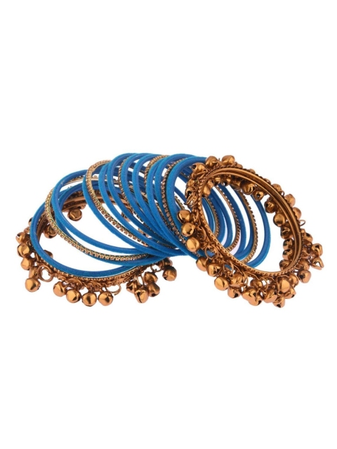 

Efulgenz Set Of 38 Navy Blue Antique Crystal Bangle Set