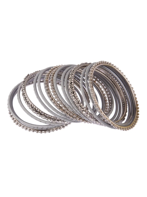 

Efulgenz Women Set of 36 Off White Bridal Traditional Crystal Bangle