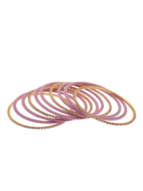 

Efulgenz Set Of 20 Pink Studded Bangles