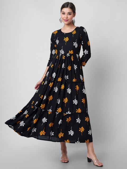 

DAEVISH Black Floral Maxi Dress