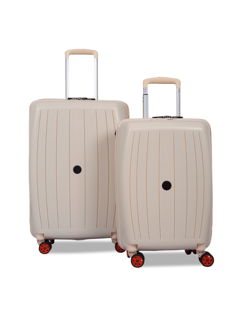 

Polo Class Set of 2 Beige Solid Hard Sided Trolley Suitcase- 20 &24 inch