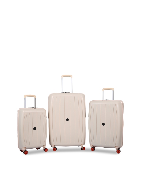 

Polo Class Set Of 3 Beige Solid Hard Sided Trolley Bag