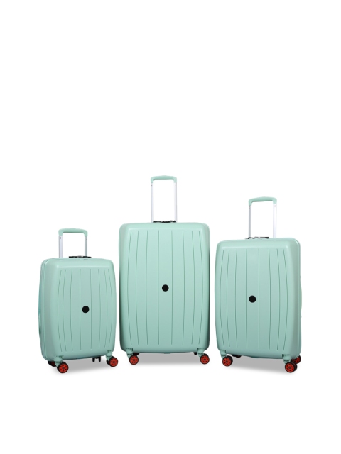 

Polo Class Set Of 3 Green Solid Hard-Sided Trolley Suitcases