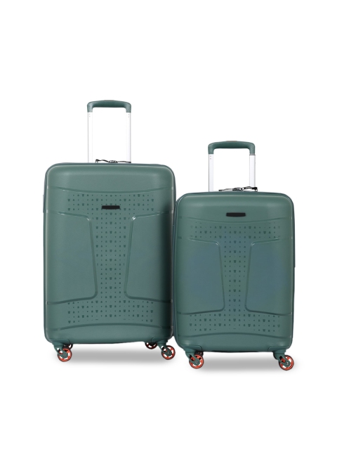 

Polo Class Adults Set of 2 Green Solid Hard Sided Trolley Bag-20 & 24 inch