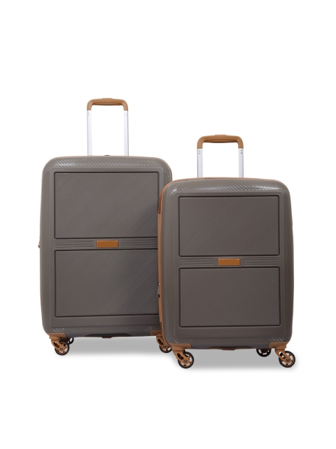 

Polo Class Set of 2 Brown Solid Hard Sided Trolley Suitcase- 24 & 28 inch