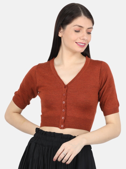 

Monte Carlo Women Rust Crop Cardigan