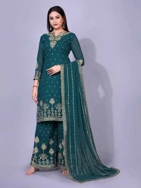 

kasee Women Green Ethnic Motifs Keyhole Neck Dress