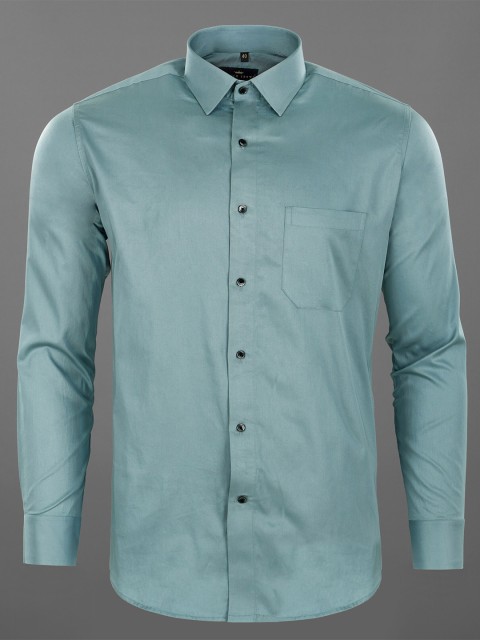 

FRENCH CROWN Men Green Premium Satin Standard Formal Shirt
