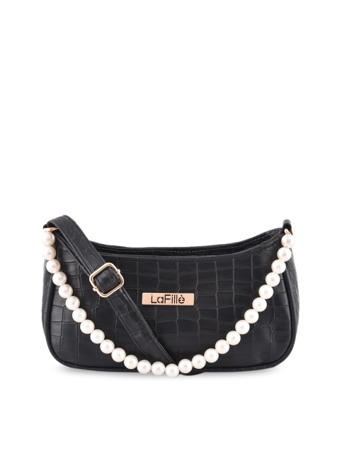 

LaFille Black Geometric Structured Sling Bag