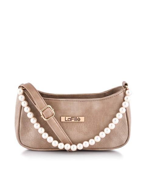 

LaFille Cream-Coloured PU Structured Sling Bag