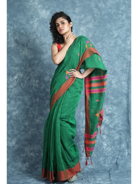 

Arhi Green & Red Woven Design Pure Cotton Saree