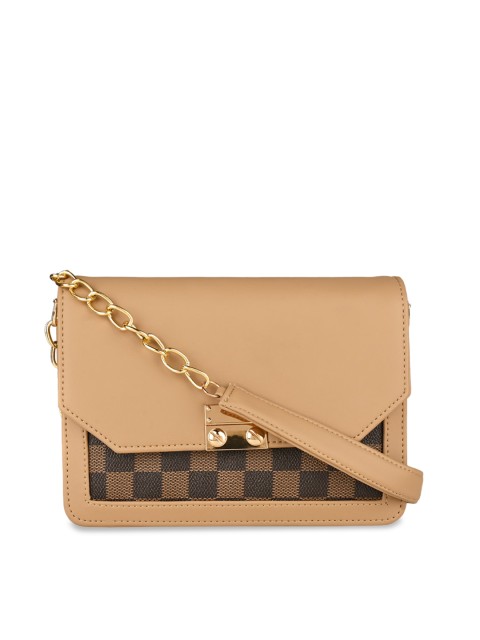 

Rocia Brown Printed PU Structured Sling Bag