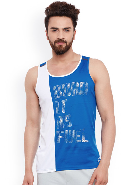 

Alcis Men Blue & White Burn-It-As-Fuel Printed Round Neck T-shirt