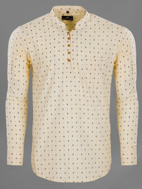 

FRENCH CROWN Men Gold-Toned Standard Printed Formal Shirt