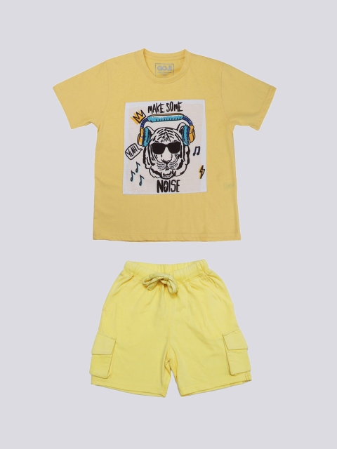 

GOJI Kids Yellow Printed Night suit