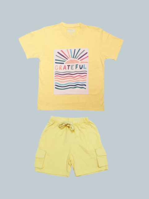 

GOJI Kids Yellow & Pink Printed Night suit