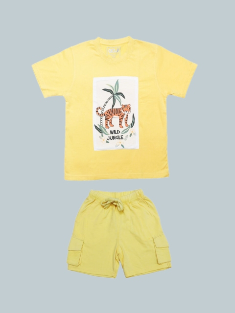

GOJI Kids Yellow Printed Night suit