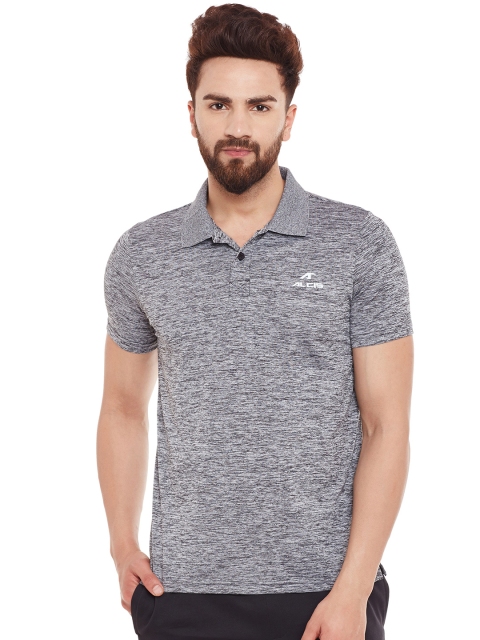 

Alcis Men Grey Melange Cationic Core Polo Collar T-shirt