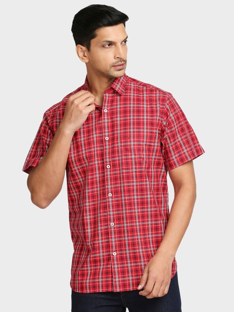 

ColorPlus Men Red Tailored Fit Tartan Checked Casual Shirt