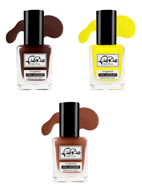 

Fiorio Women Brown Yellow Set Of 3 Nail Polish