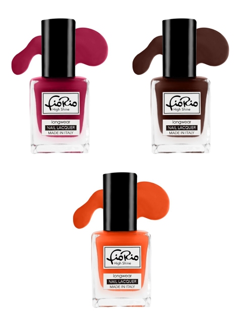 

Fiorio Women Peach Brown Set Of 3 Nail Polish, Purple