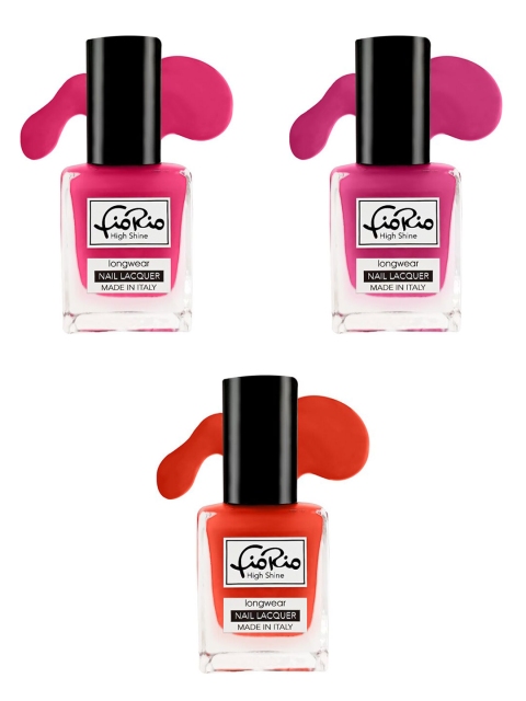 

Fiorio Set of 3 Nail polish high shine long lasting nail lacquer, Pink