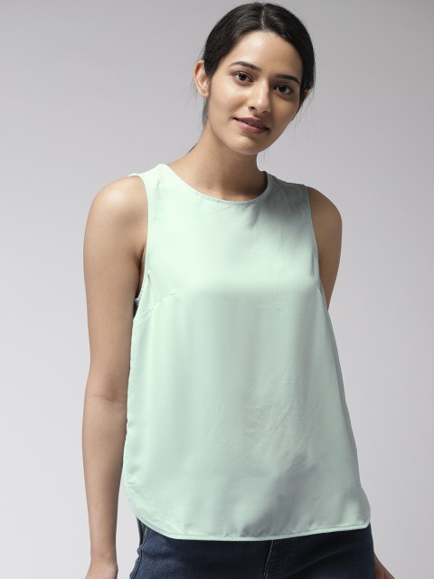 

FOREVER 21 Women Sea Green Solid Top