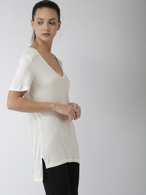 

FOREVER 21 Women White Solid Top