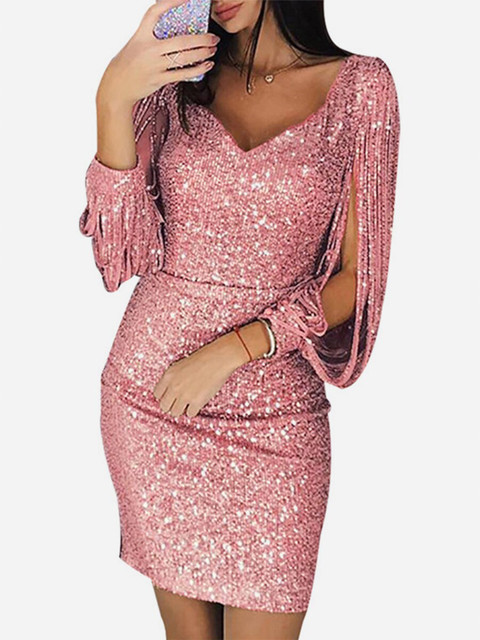 

URBANIC Pink Sheath Mini Dress