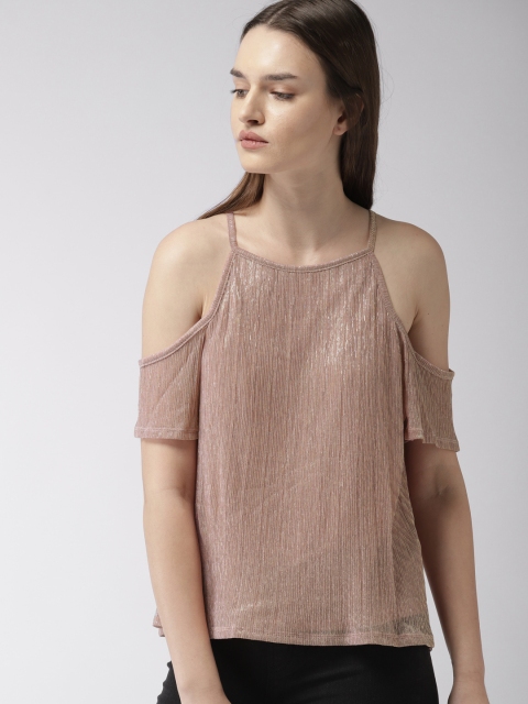 

FOREVER 21 Women Peach-Coloured Solid Top