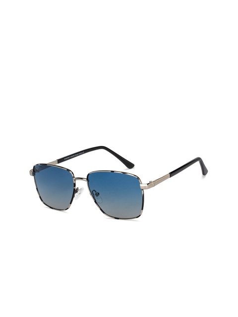 

Vincent Chase Unisex Blue Lens & Silver-Toned Square Sunglasses with Polarised and UV Protected Lens