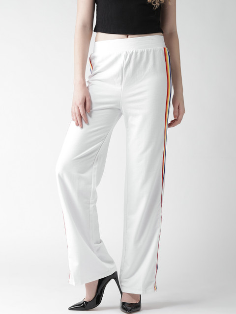 

FOREVER 21 Women White Solid Parallel Trousers