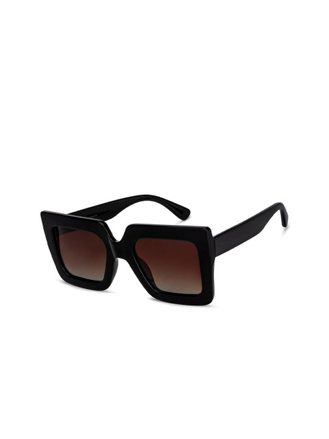 

Vincent Chase Unisex Brown Lens & Black Square Sunglasses with Polarised and UV Protected Lens