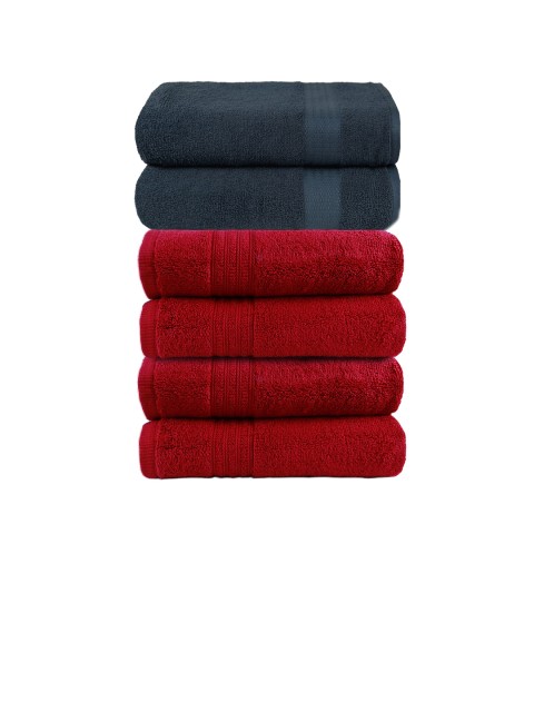 

Trident Navy Blue Set of 2 400 GSM Bath Towels & Set of 4 550 GSM Cotton Hand Towels