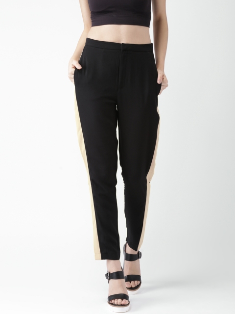

FOREVER 21 Women Green Regular Fit Solid Chinos, Black