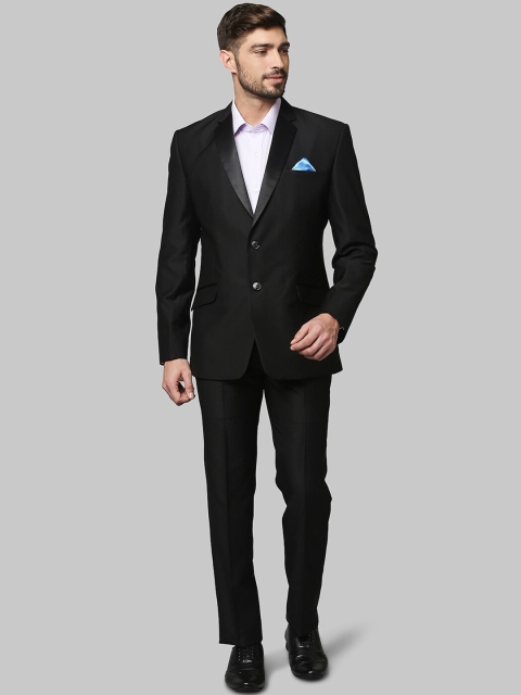 

Park Avenue Men Black Solid Single-Breasted Two-Piece Formal Suit