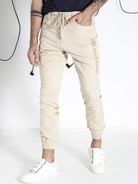 

Ecko Unltd Men Beige Slim Fit Solid Jogger Trousers