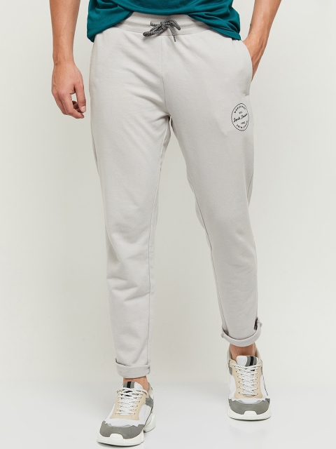 

max Men Grey Solid Pure Cotton Track Pants