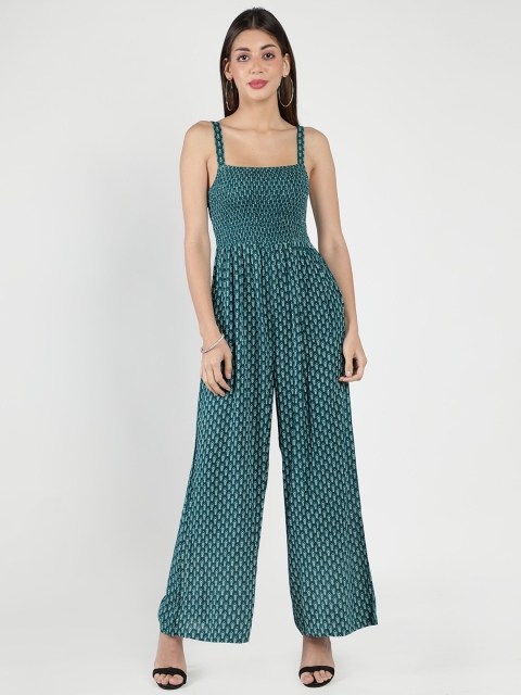

DEBONATELLA Women Green Printed Basic Jumpsuit