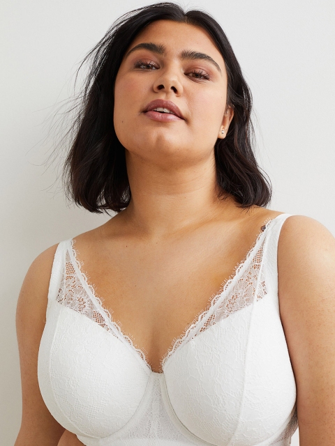

H&M+ Women White Padded Underwired Bra 0639965010