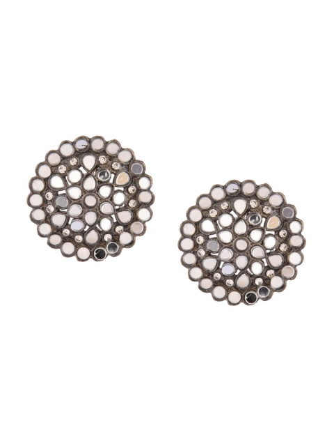 

Efulgenz Silver-Toned Classic Studs Earrings