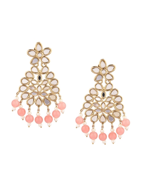 

Efulgenz Peach-Coloured Teardrop Shaped Chandbalis Earrings