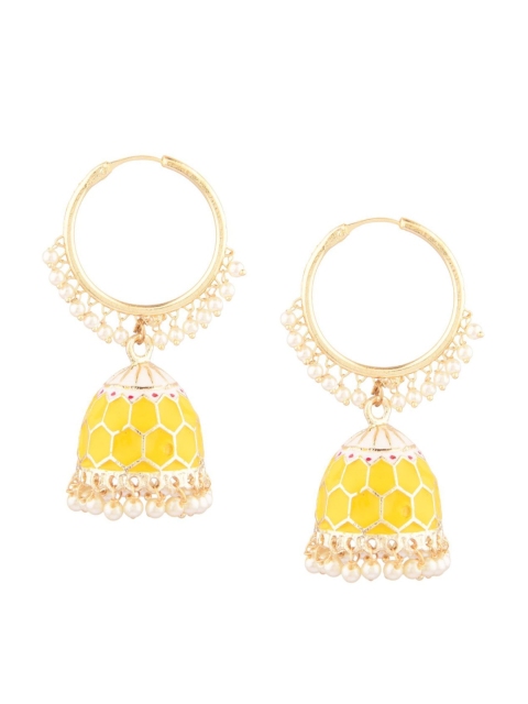 

Efulgenz Yellow Classic Jhumkas Earrings