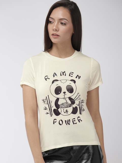 

FOREVER 21 Off-White Printed T-shirt