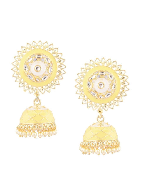 

Efulgenz Off White Circular Jhumkas Earrings