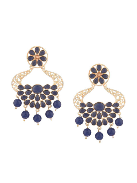 

Efulgenz Blue Floral Dangle Earrings