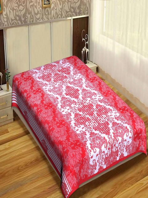 

INDHOME Life Classic 100% Cotton Red 144 TC Jaipuri Print Single Bedsheet