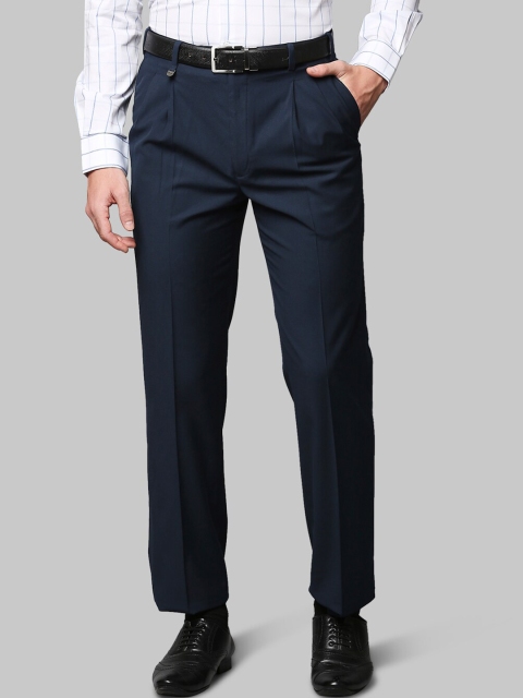 

Park Avenue Men Blue Pleated Trousers